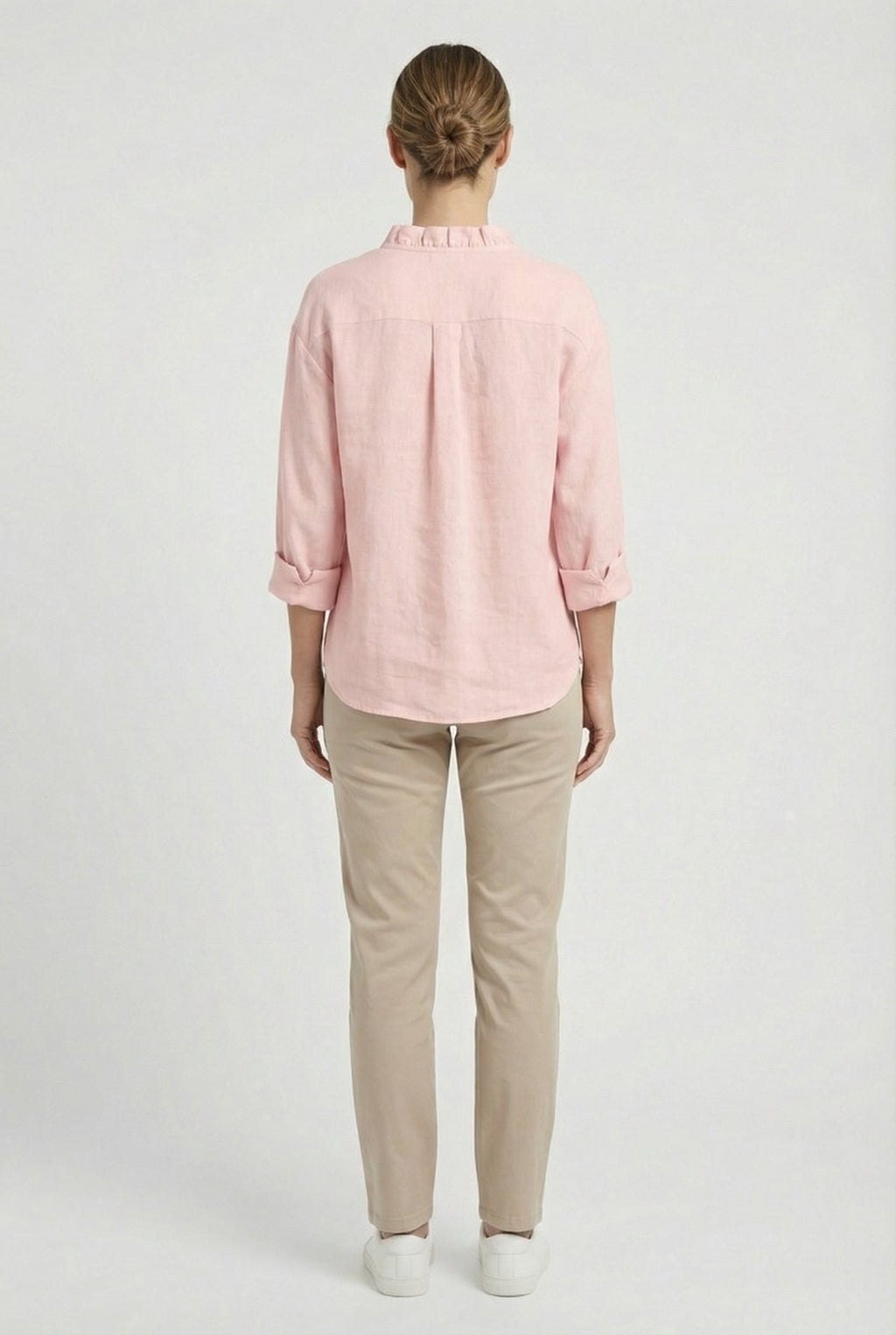 Women's Ruffle Blouse Long Sleeve Relaxed Fit