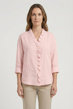 Women's Ruffle Blouse Long Sleeve Relaxed Fit