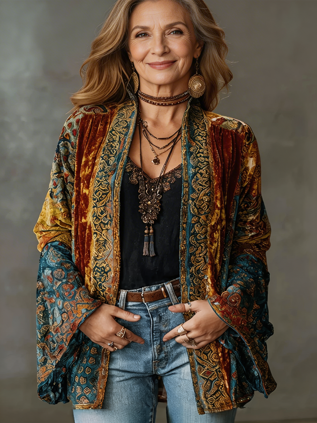 Aria kimono jacket - Burgundy view 1