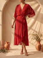 Sfumato Chiffon V-Neck Dress