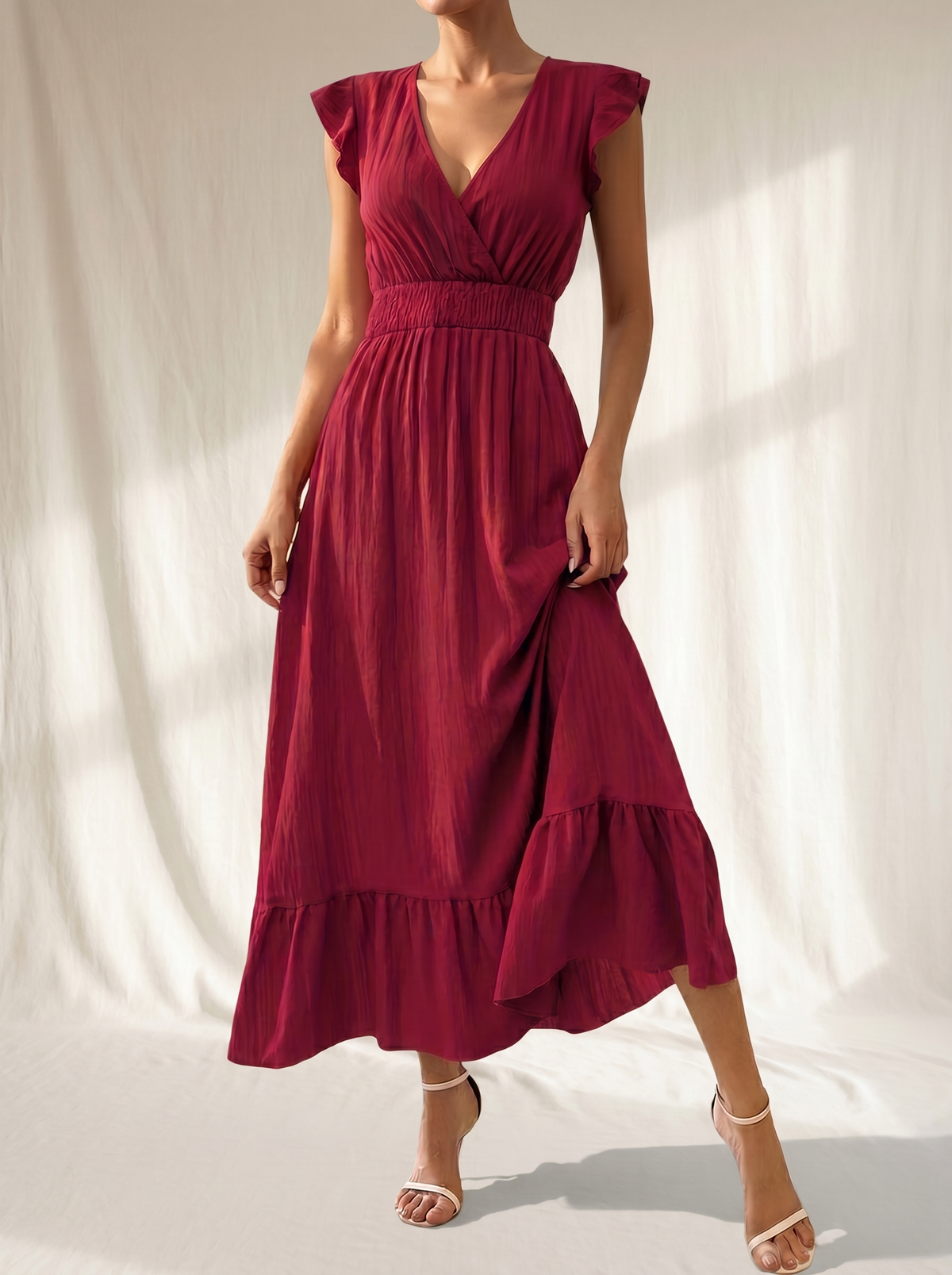 Incanto Flowing Cross-Neck Dress