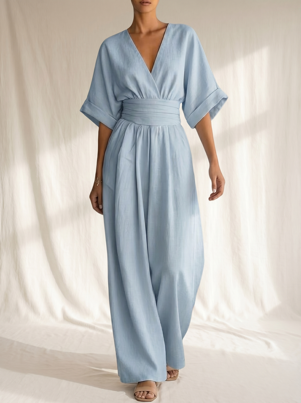 Alessia V-Neck High-Waist Jumpsuit