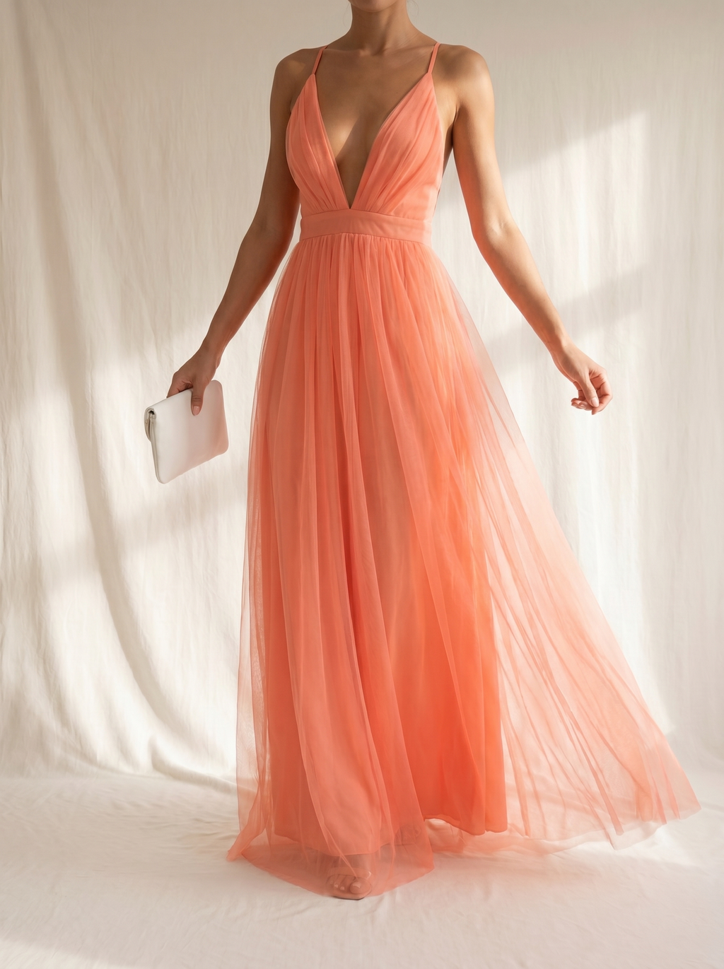Ginevra Light Coral Maxi Dress