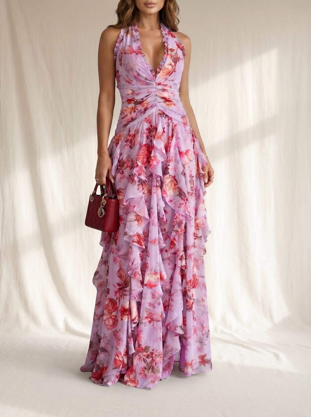 Belladina Floral Tiered Maxi Dress