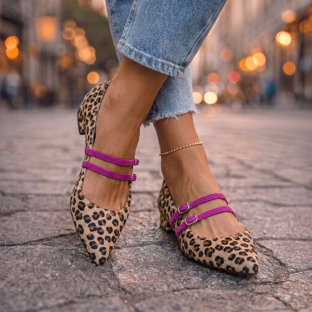 Celeste | Pointed Flats with Double Buckles 1