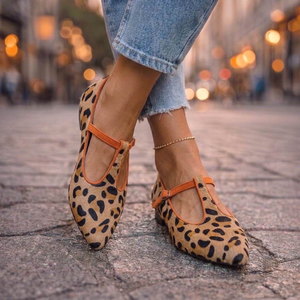 Matilde | Leopard Pointed Shoes with Buckle 1