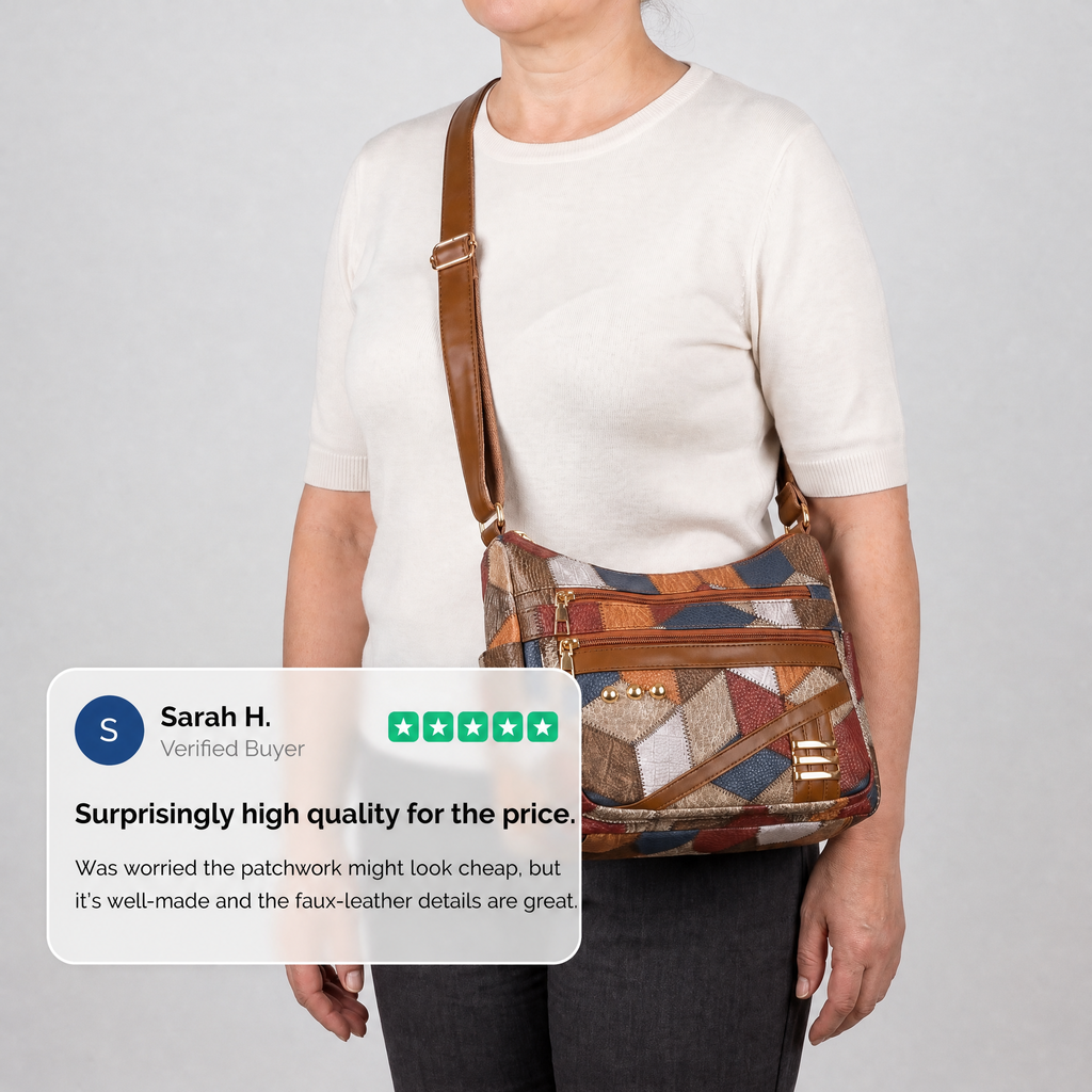 Solara Patchwork Shoulder Bag - View 4