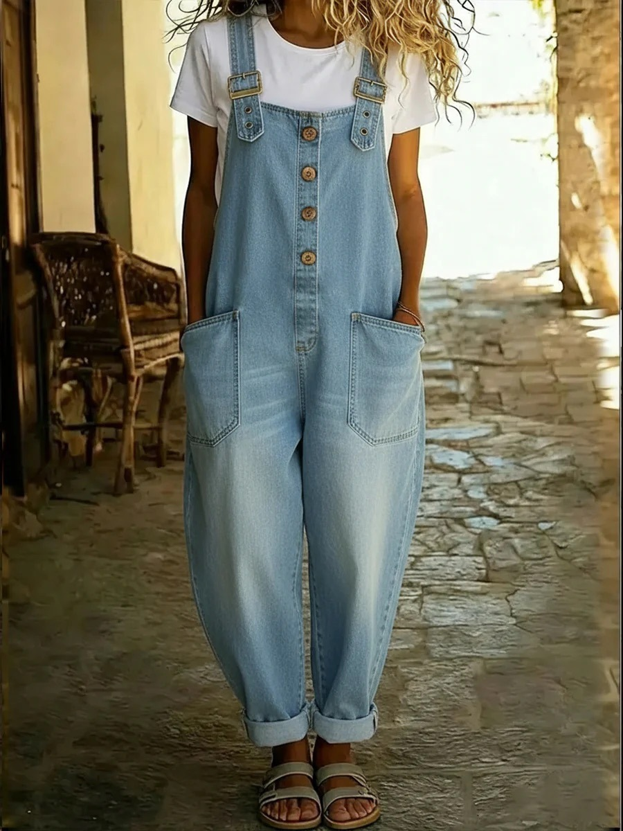 Lora Vintage Denim Overalls - View 2