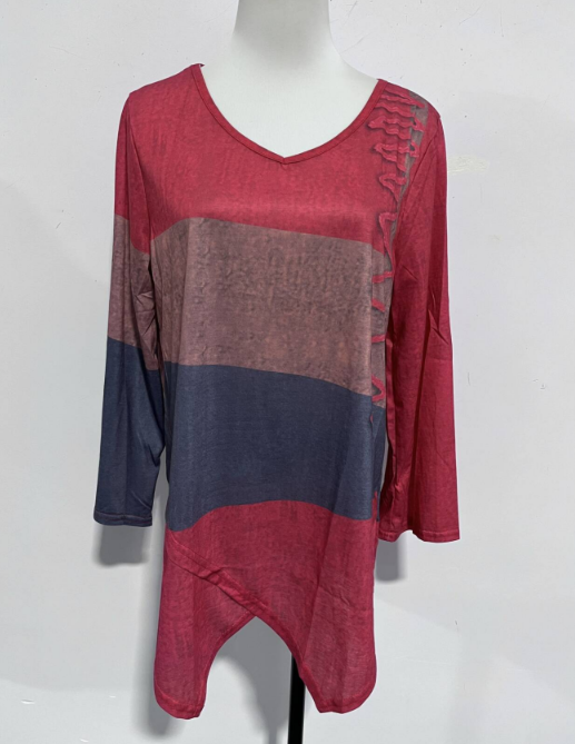 Liene - Women's Tunic with Color Block and Loose Fit