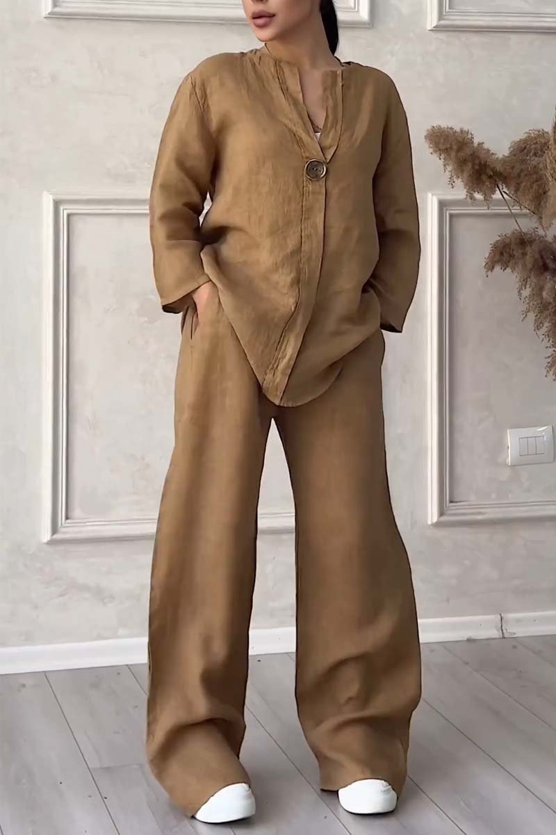 Darla Relaxed Two Piece Lounge Set - Brown