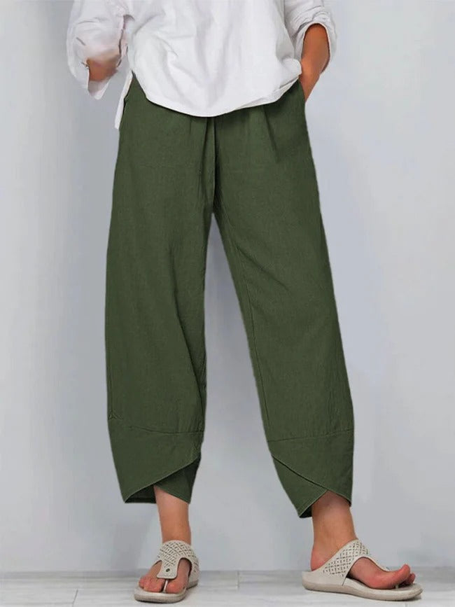 Bryndis wide-leg pants - Dark Green