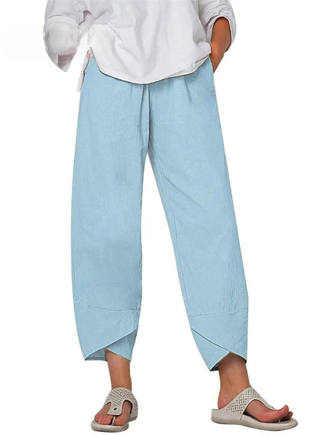 Bryndis wide-leg pants - Light Blue