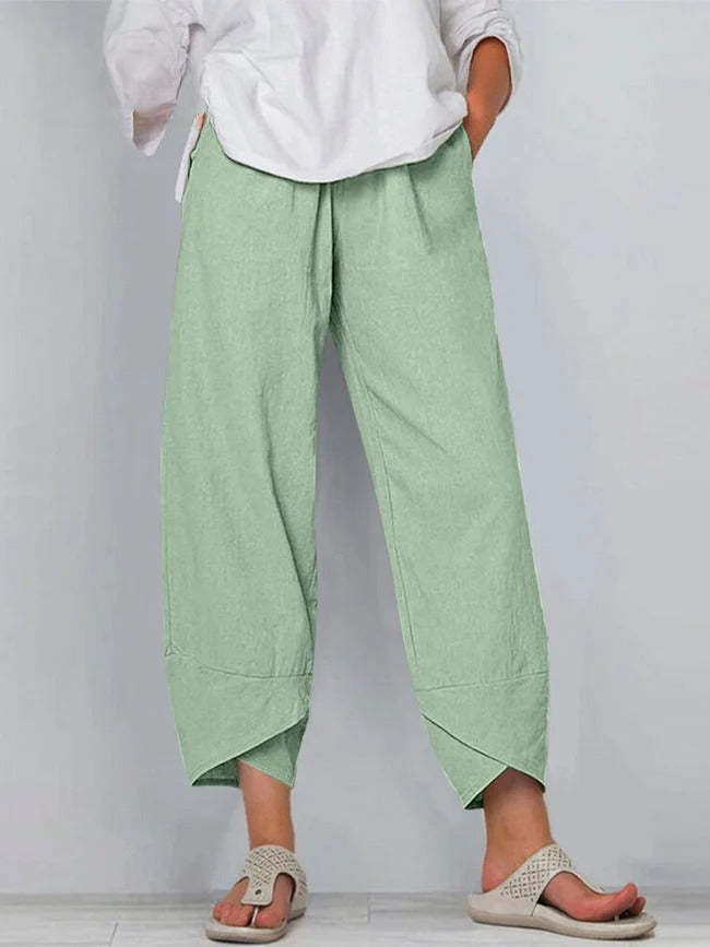 Bryndis wide-leg pants - Light Green