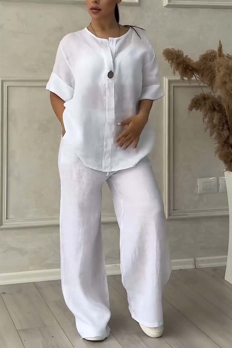 Darla Relaxed Two Piece Lounge Set - White