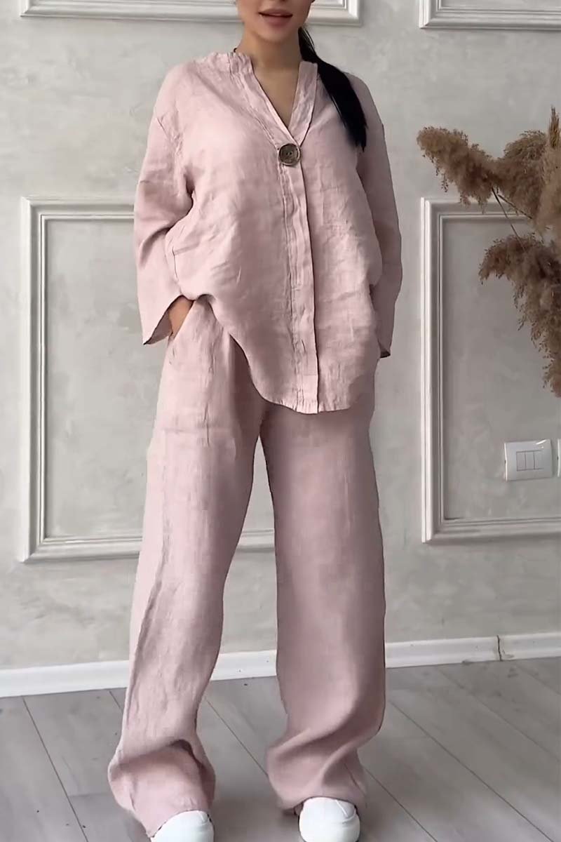 Darla Relaxed Two Piece Lounge Set - Flesh pink