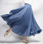 Lunara A-Line Flowy Linen Skirt
