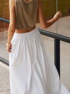 Jacklyn | Women's Boho High Waist Pleated A-Line Maxi Skirt Set