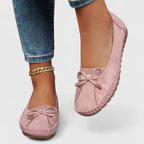 Avalynn - Women’s Moccasin Flats with Bow Detail
