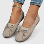 Avalynn - Women’s Moccasin Flats with Bow Detail