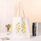 Blossom Canvas Tote Bag with Yellow flowers, view 1
