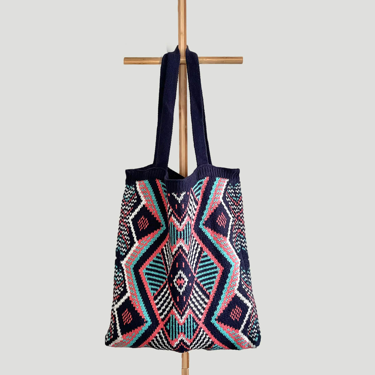 Bohemian Pattern Tote, Navy view 7