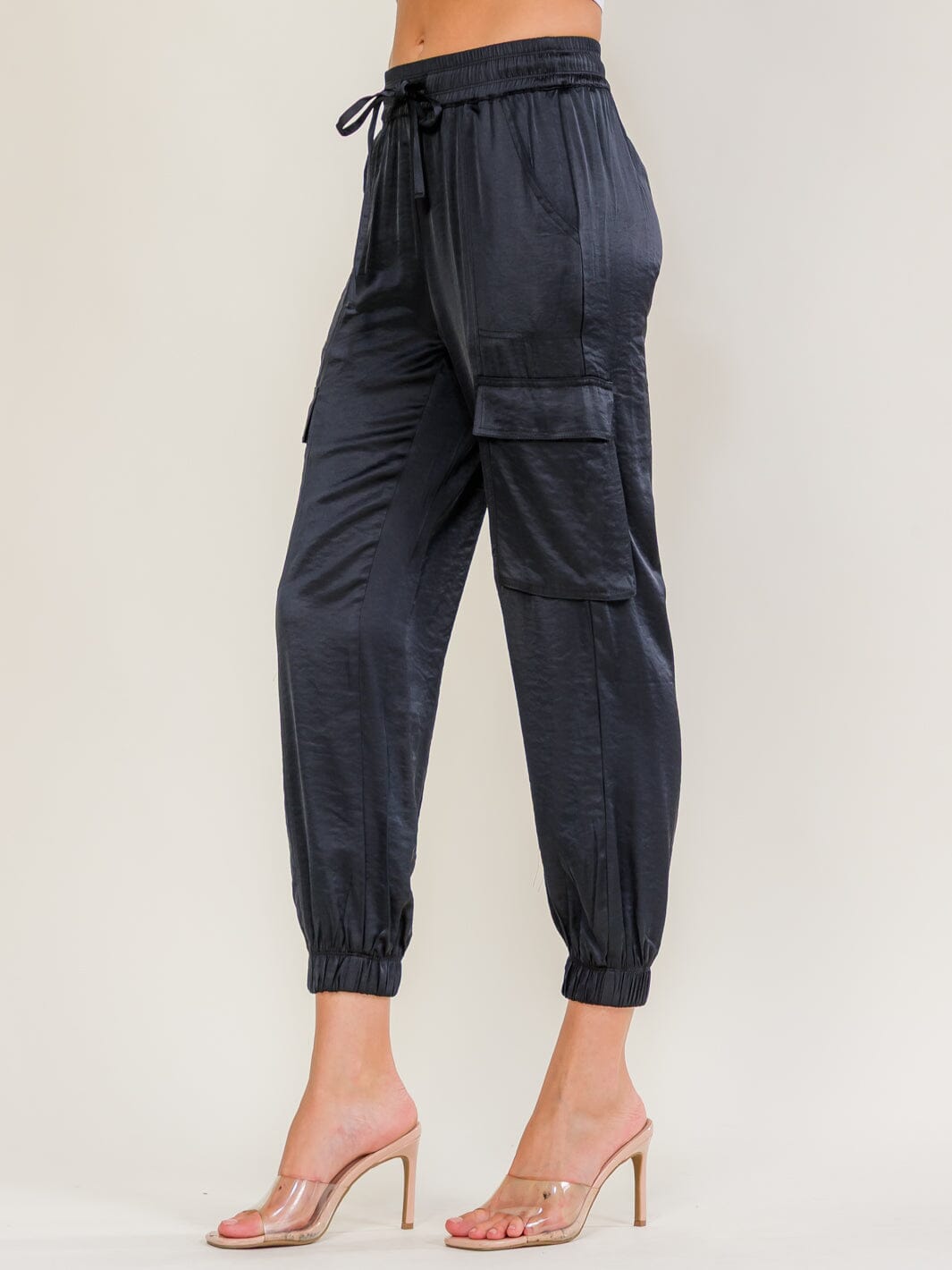 Drawstring Cargo Joggers – Navy