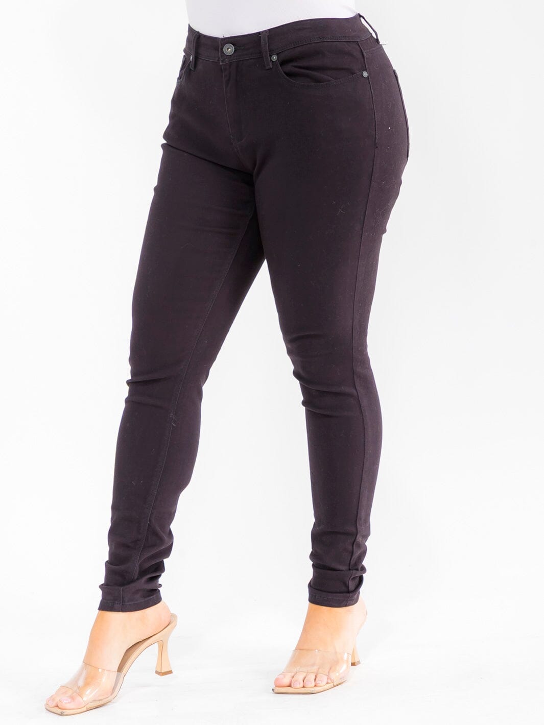High Waist Skinny Jeans – Black