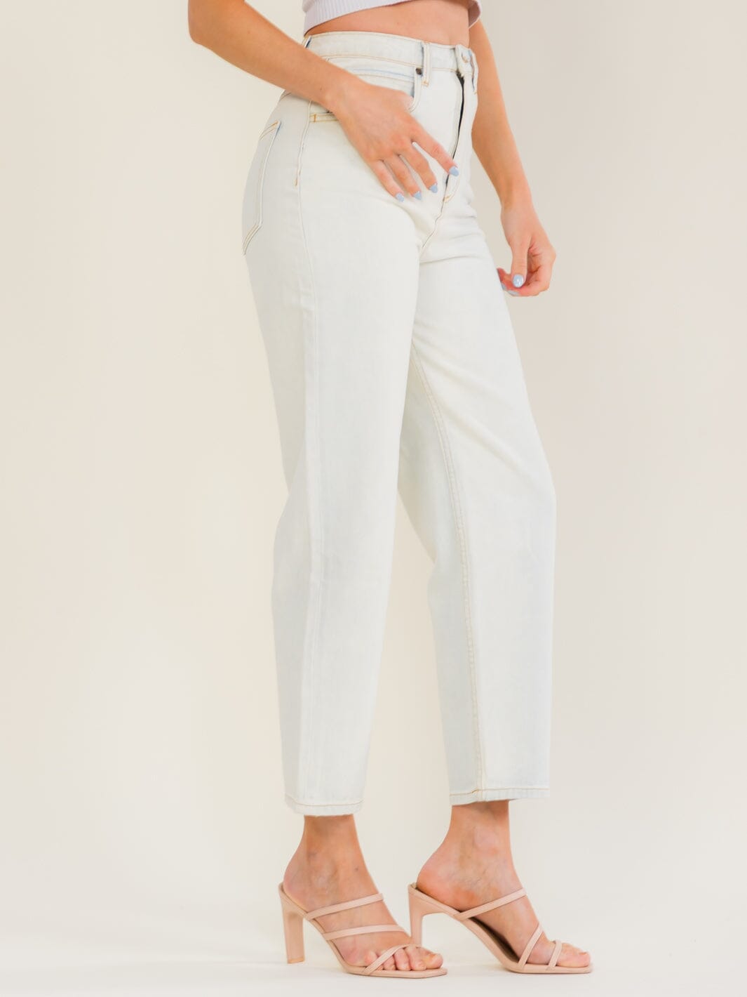Straight Leg Jeans – Ecru