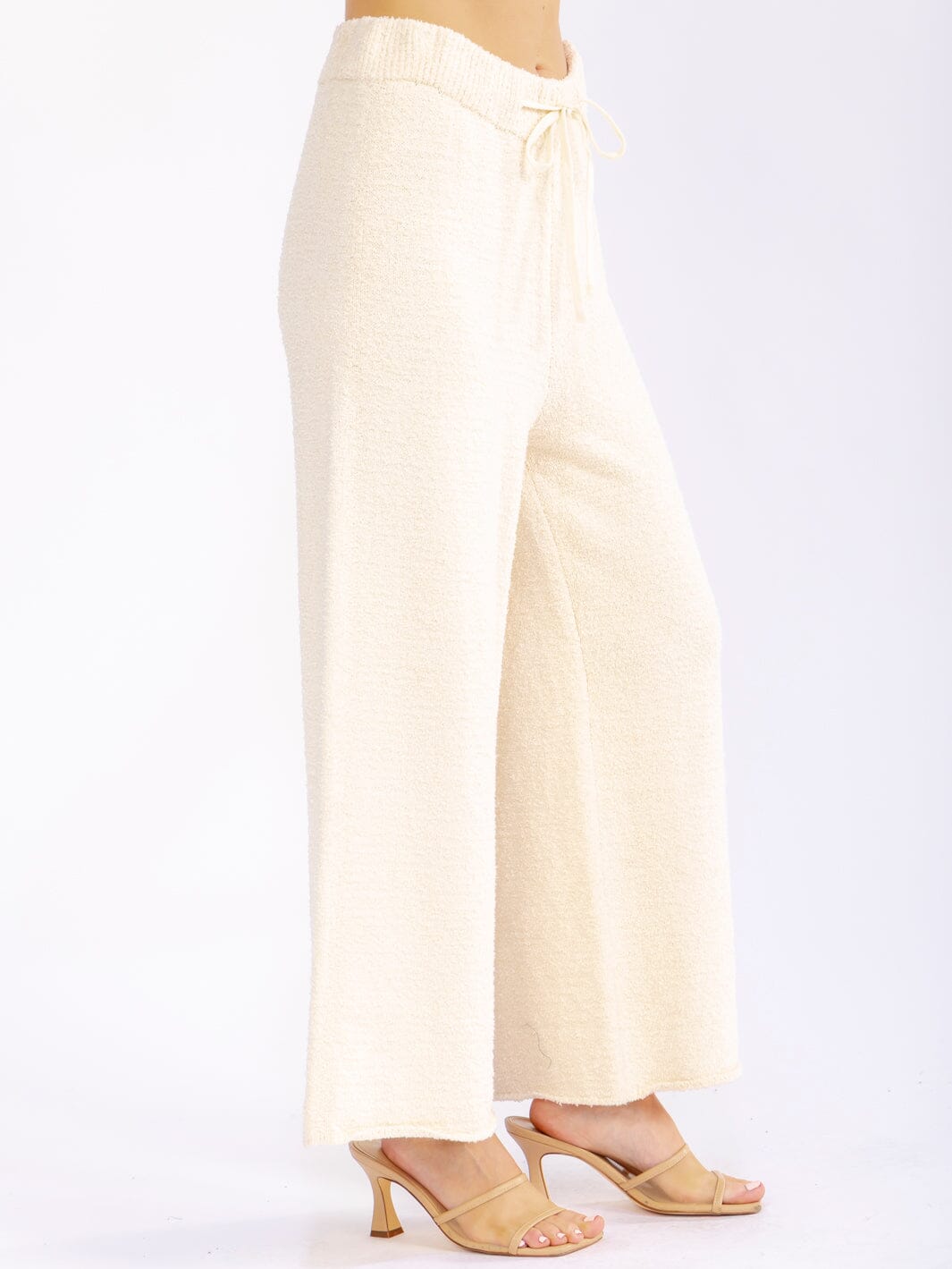 Soft Knit Wide Leg Trousers – Ivory