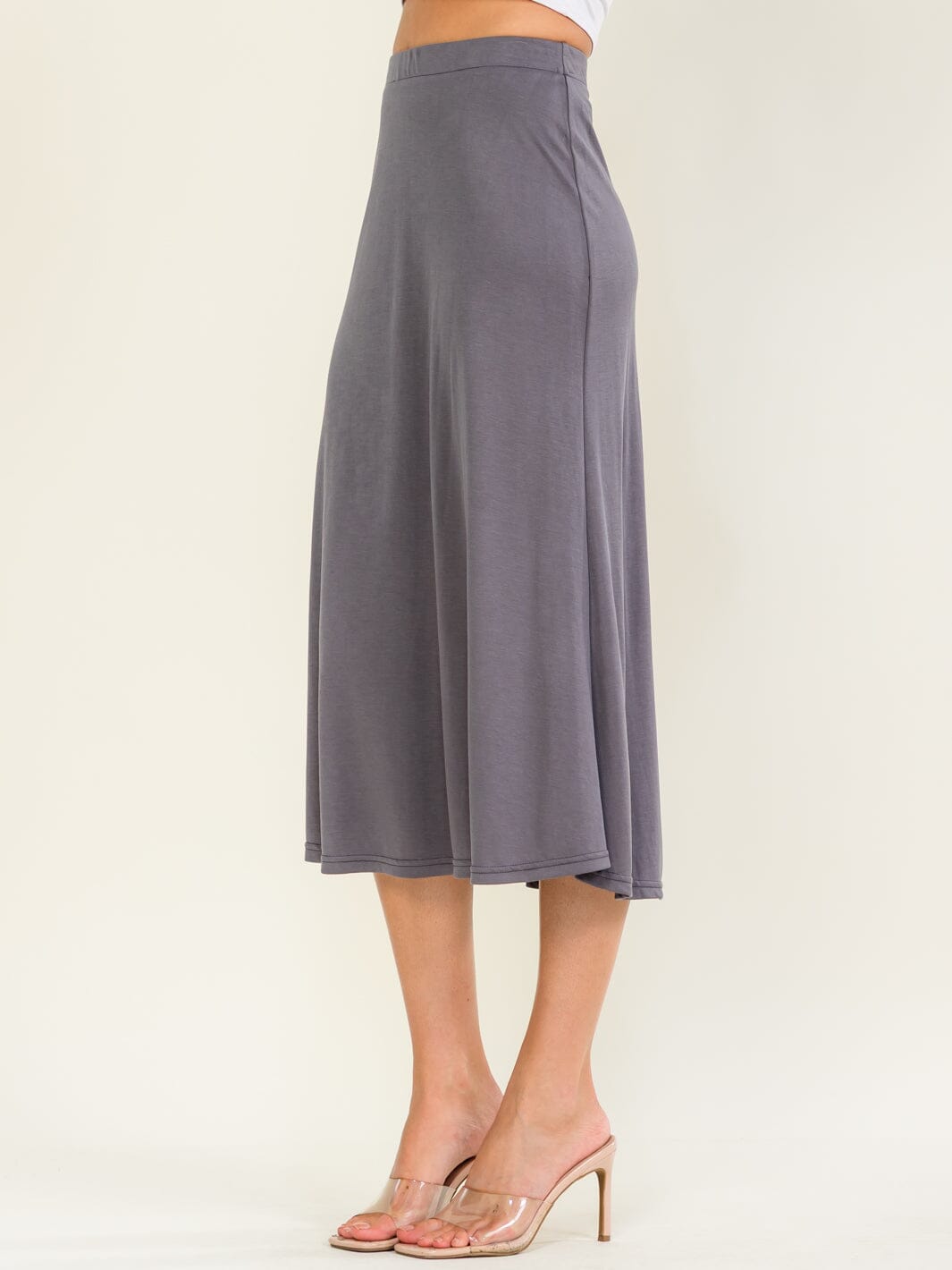 A-Line Midi Skirt – Slate Grey