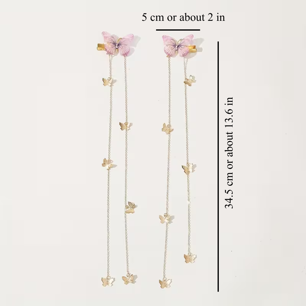 Butterfly Chain Hair Clips, view 4