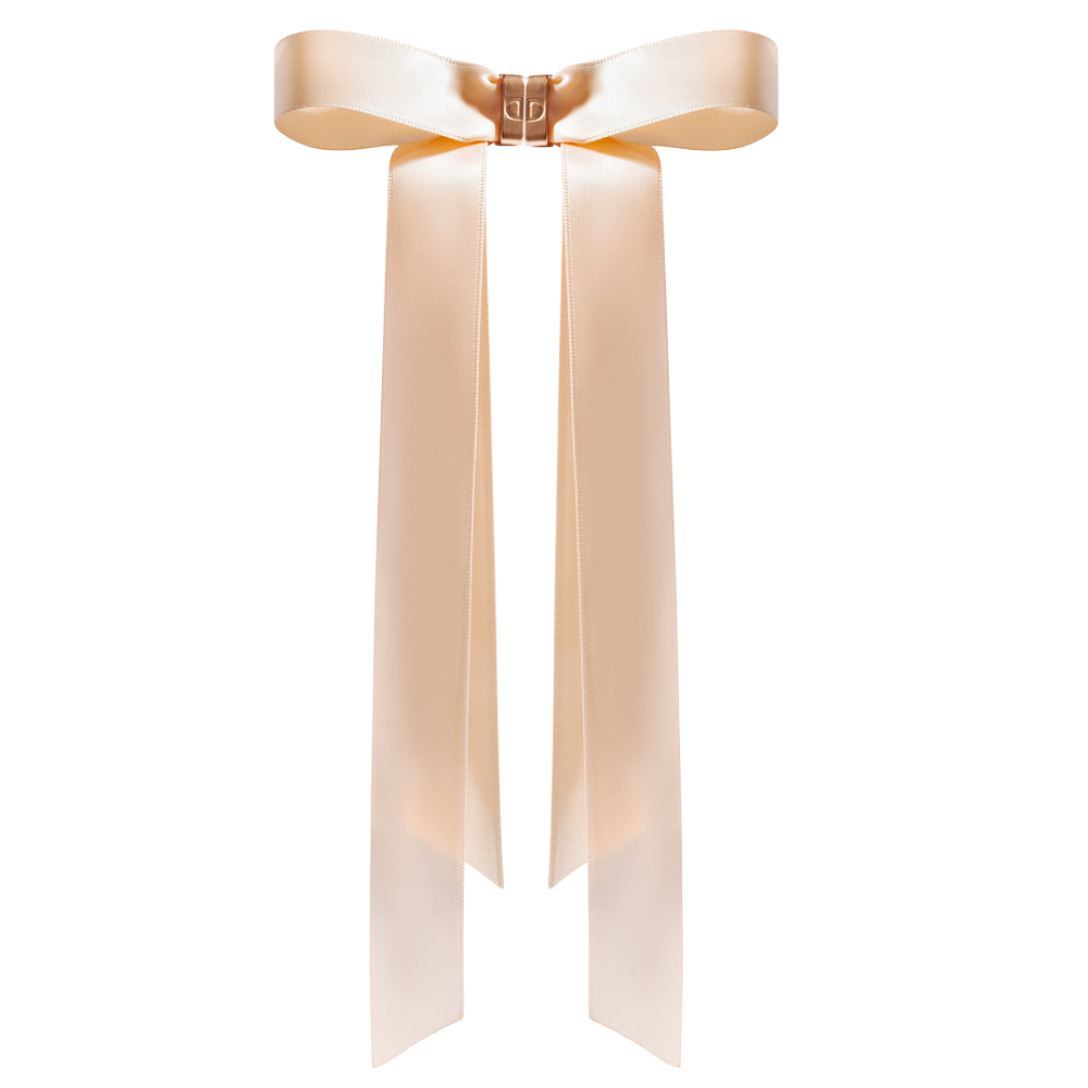 Classic Ribbon Hair Clip in Beige detail