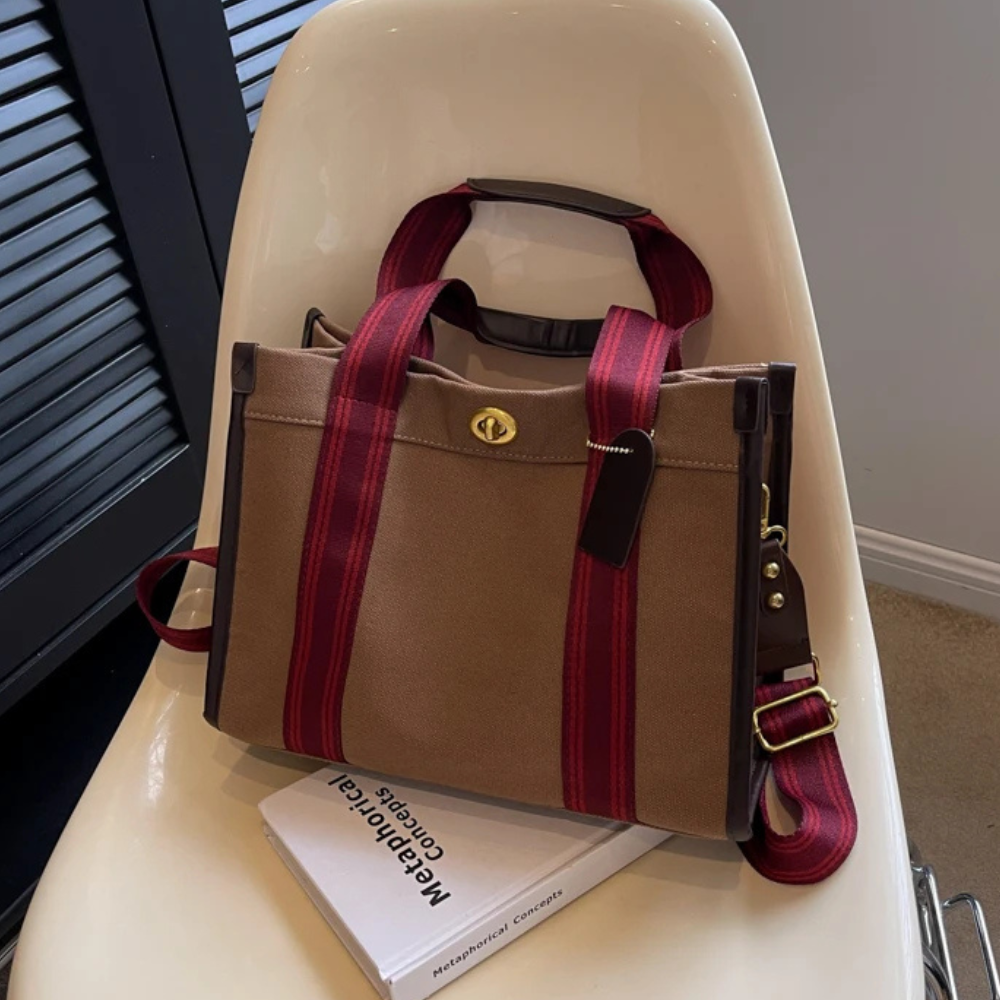 Cora Retro Tote Bag in Brown, view 1