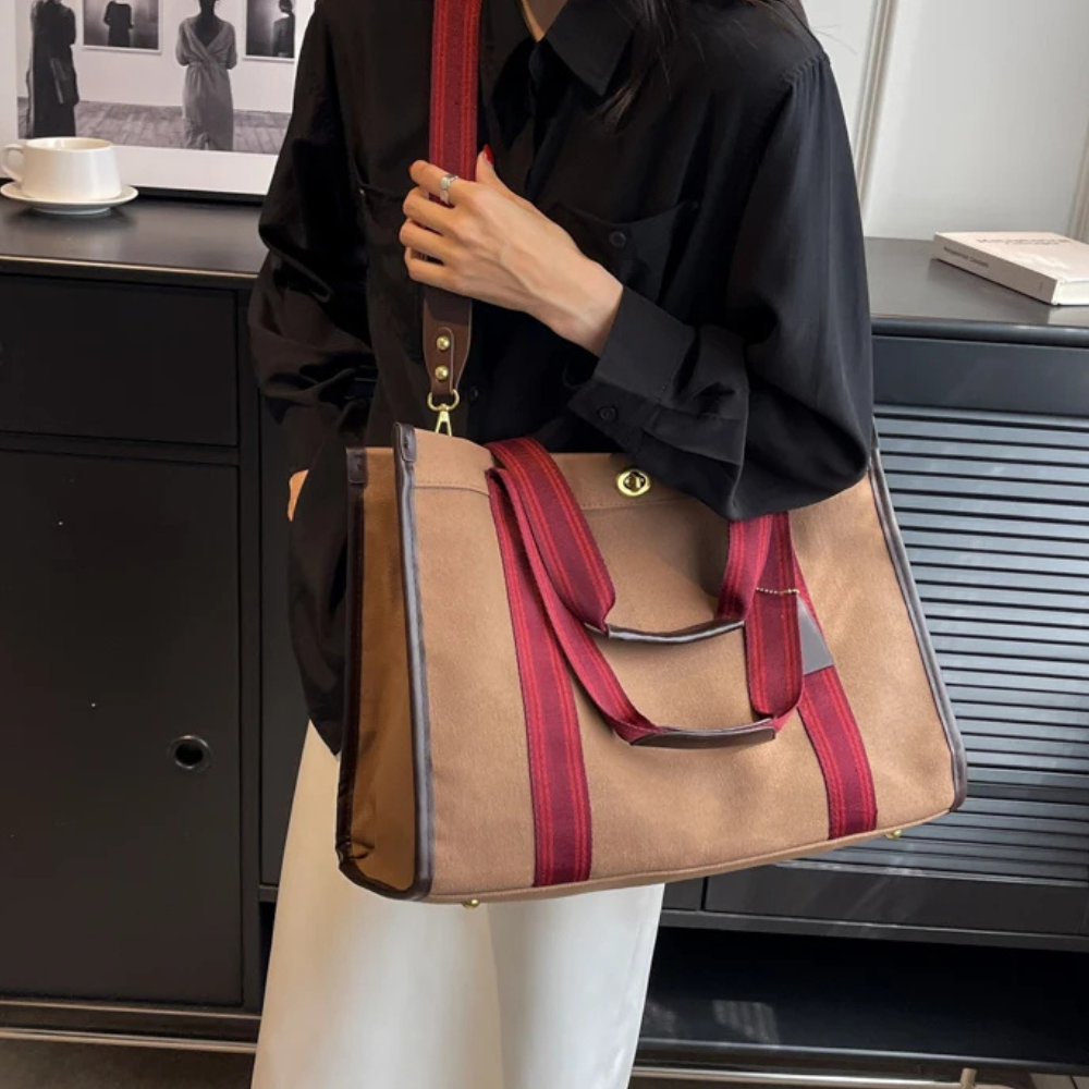 Cora Retro Tote Bag in Brown, view 2