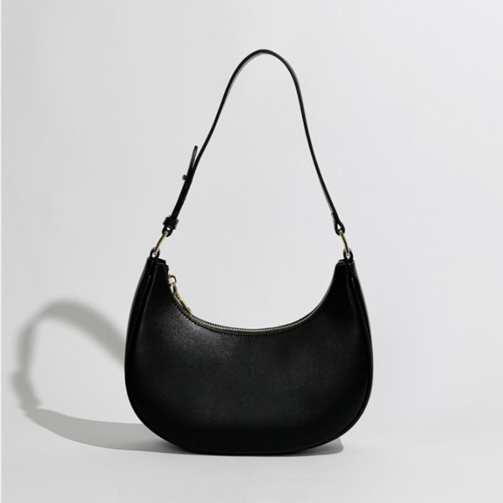 Crescent Moon Shoulder Bag in Black, view 1