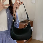 Crescent Moon Shoulder Bag in Black, view 2