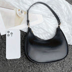 Crescent Moon Shoulder Bag in Black, view 3