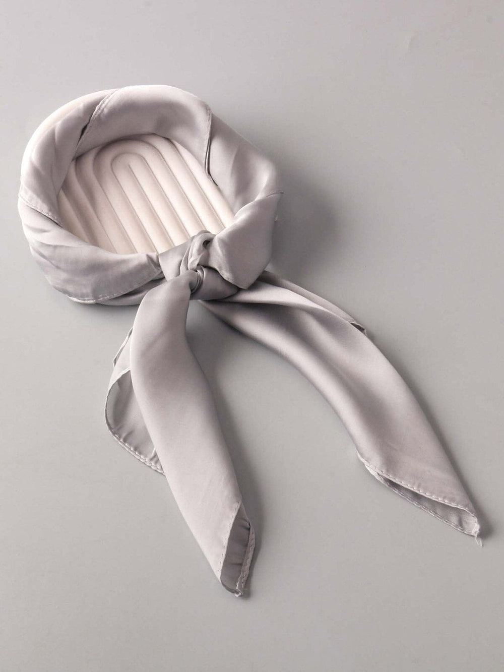 Grey and charcoal neck scarf
