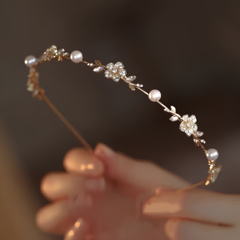 Pearl Floral Headband, view 1