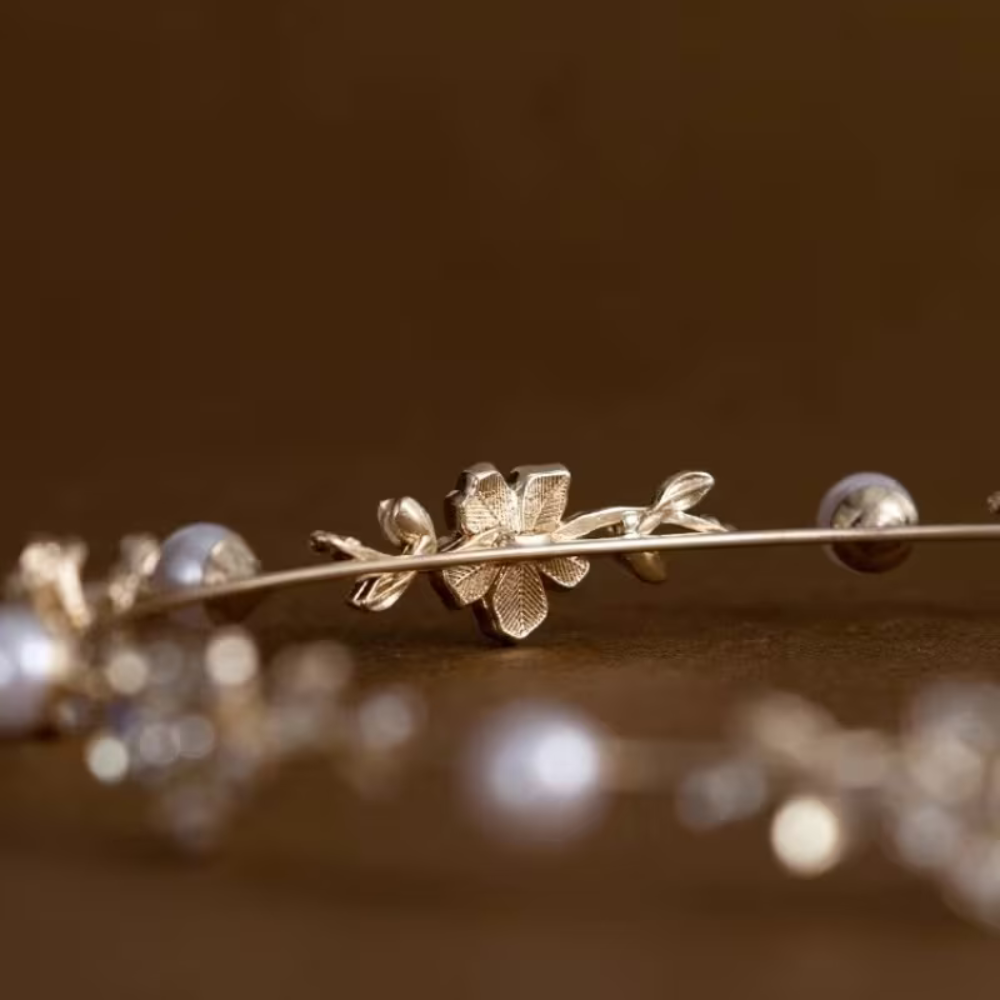 Pearl Floral Headband, view 4