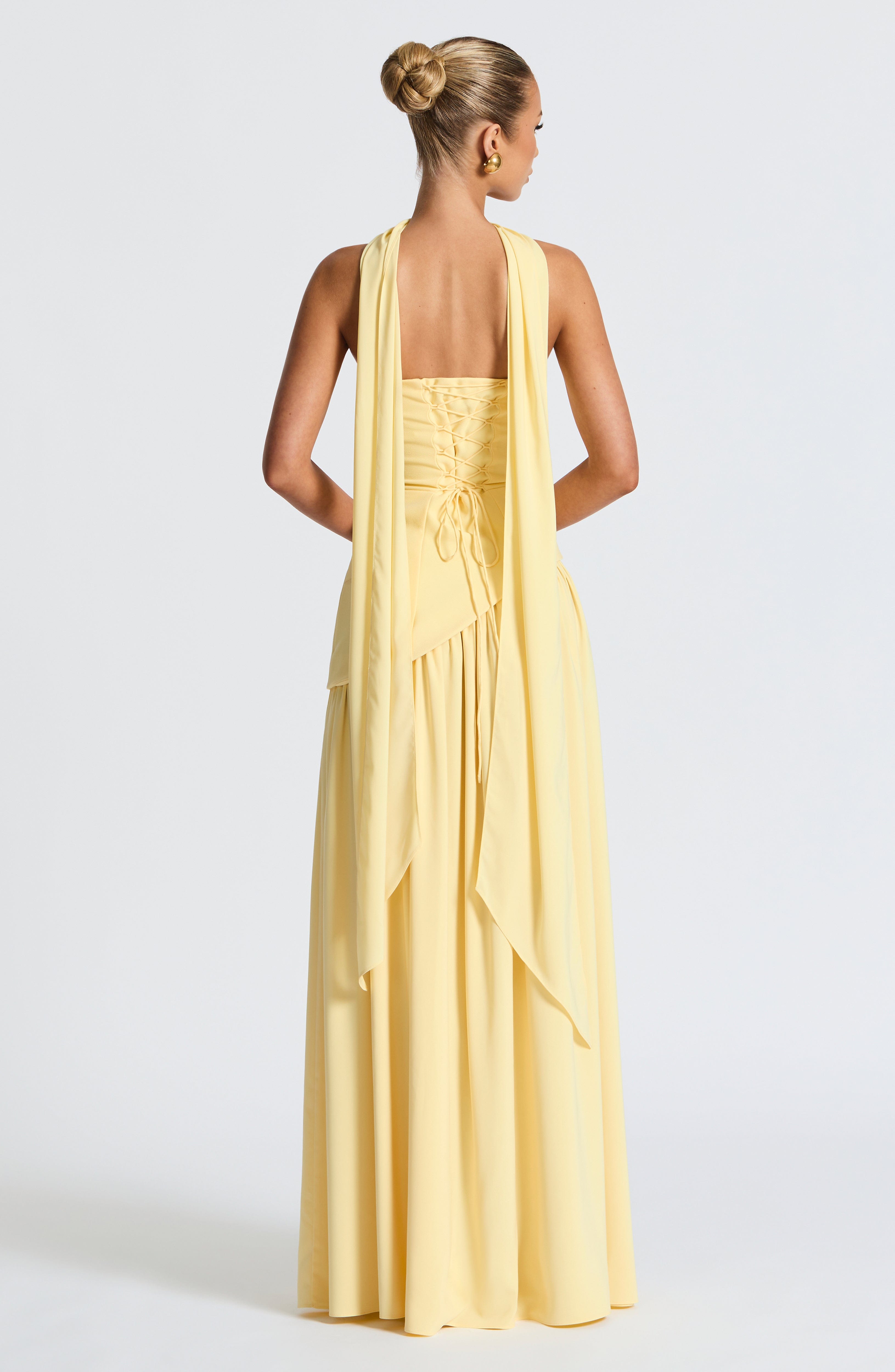 Women's Wedding Guest Strapless Maxi Dress with Slit