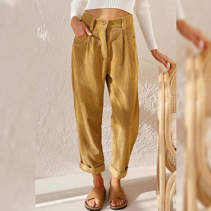 Mandy | Comfortable High-Waist Corduroy Pants