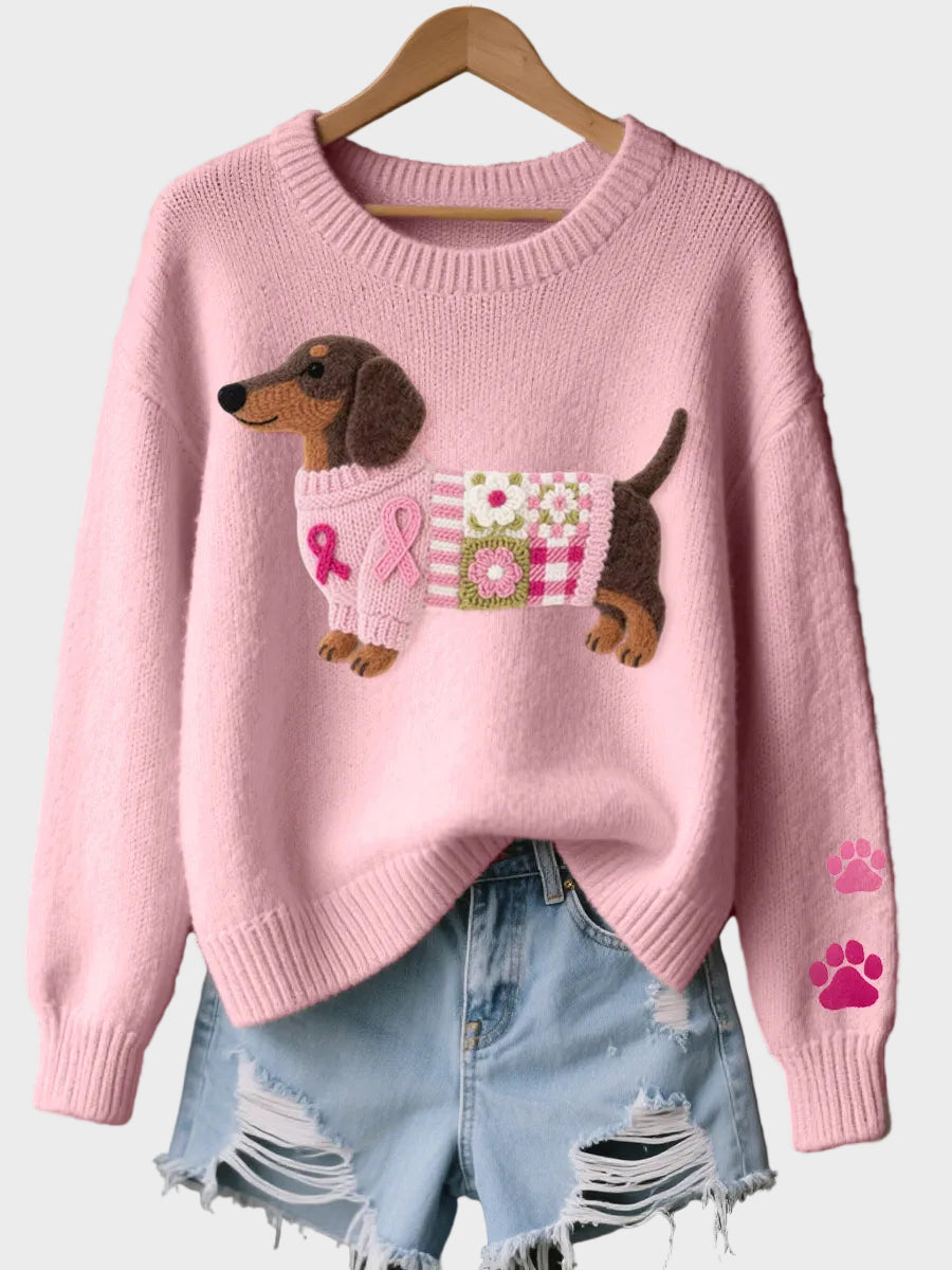 Naomi | Dachshund Pattern Knitted Sweater