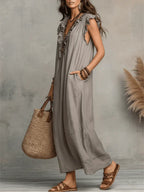 Camélia - Bohemian Belly-Hiding Maxi Dress
