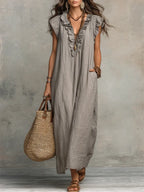 Camélia - Bohemian Belly-Hiding Maxi Dress