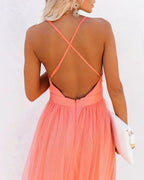 Ginevra Light Coral Maxi Dress