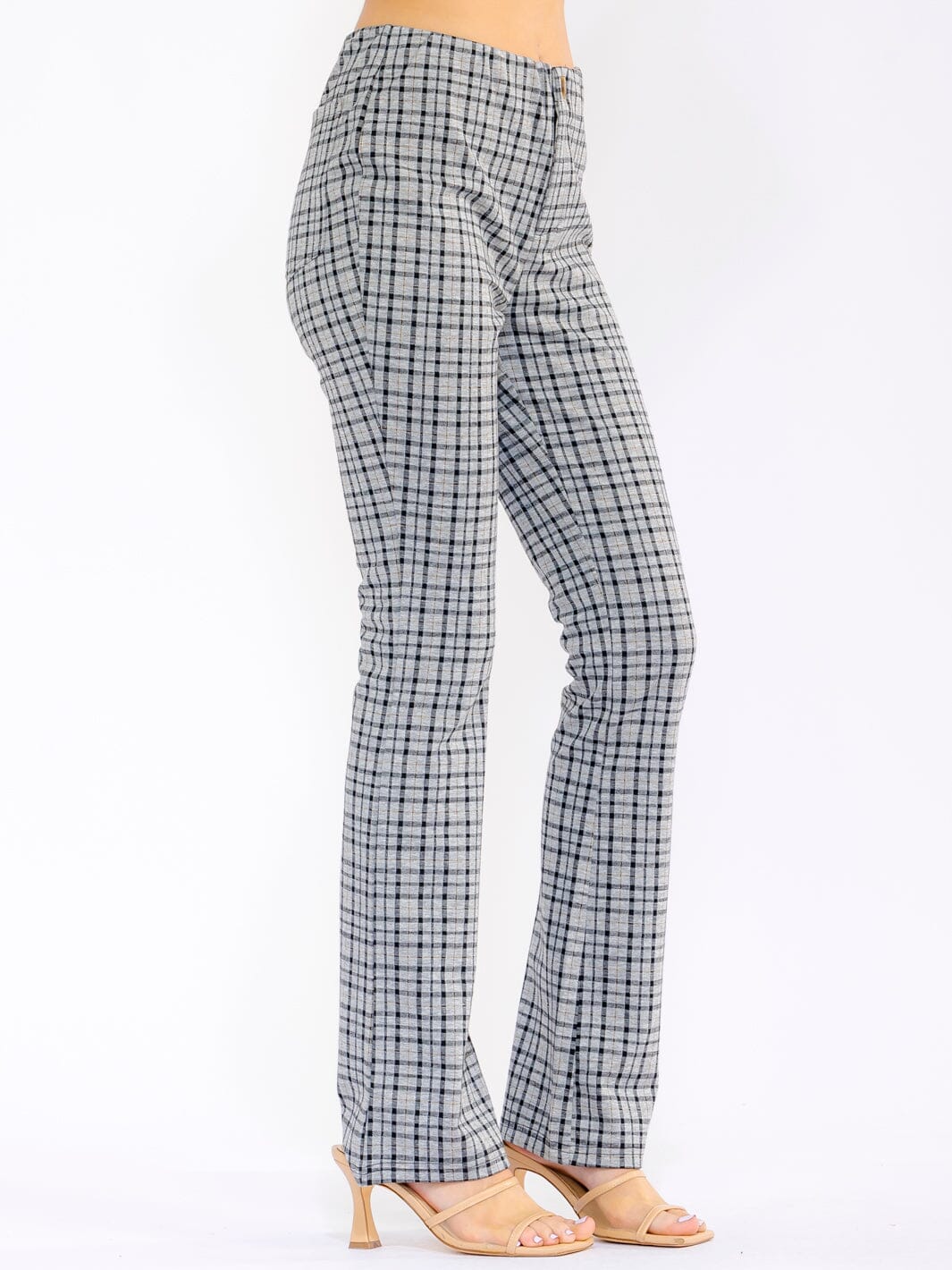 Grey plaid trousers side