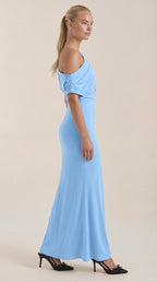 Jessica - Women's One-Shoulder Draped Maxi Dress