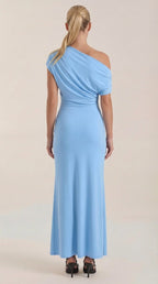 Jessica - Women's One-Shoulder Draped Maxi Dress
