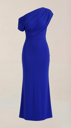 Jessica - Women's One-Shoulder Draped Maxi Dress